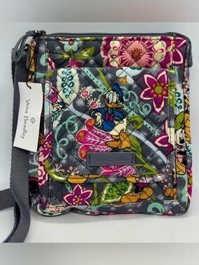 Vera Bradley Iconic Mini Hipster in Mickey & Friends Pattern, NWT.